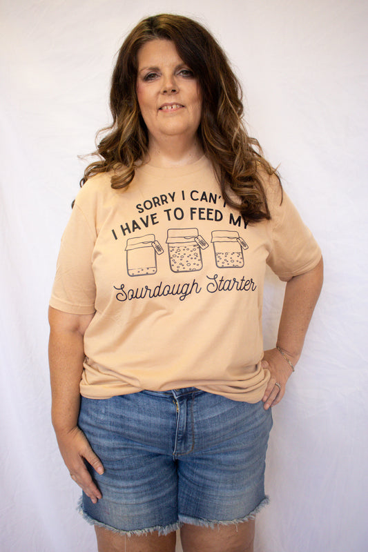 Tan sourdough starter tee
