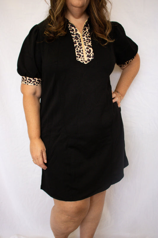 Classy with a Wild Side Dress - Black