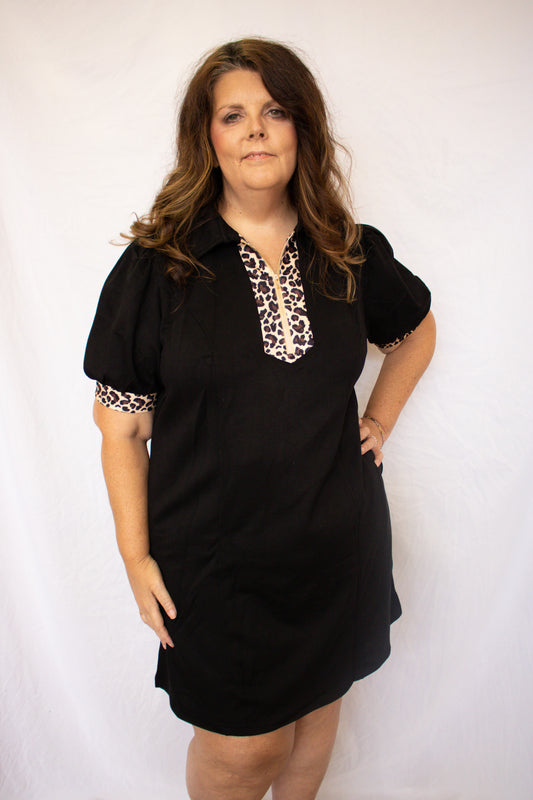Classy with a Wild Side Dress - Black