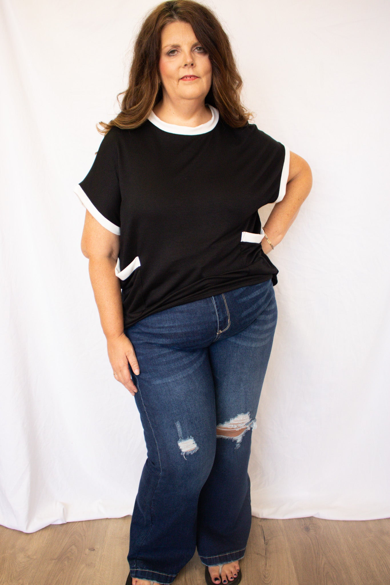 Black Top with White Trim