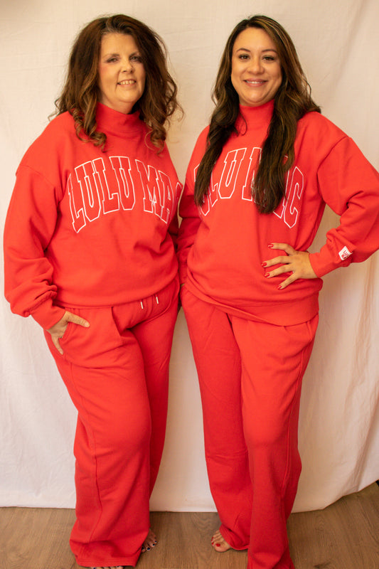Lulu Mac Terry Cloth Mockneck - Red
