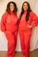 Lulu Mac Terry Cloth Mockneck - Red