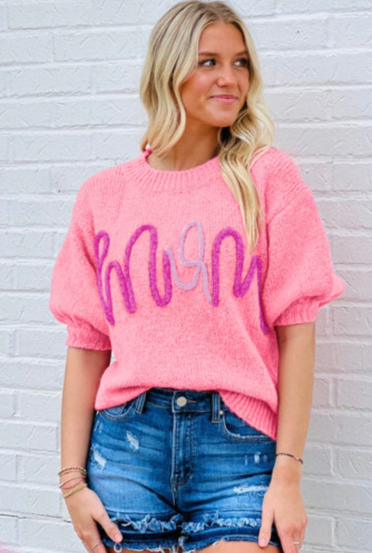 Bonbon Mom Tinsel Sweater Top