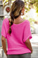 Pink Loose Knit Dolman Sleeve Sweater