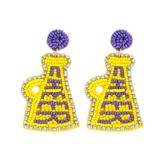 Cheer Yellow & Purple Earrings