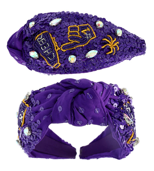 Purple & Gold Cheer Headband