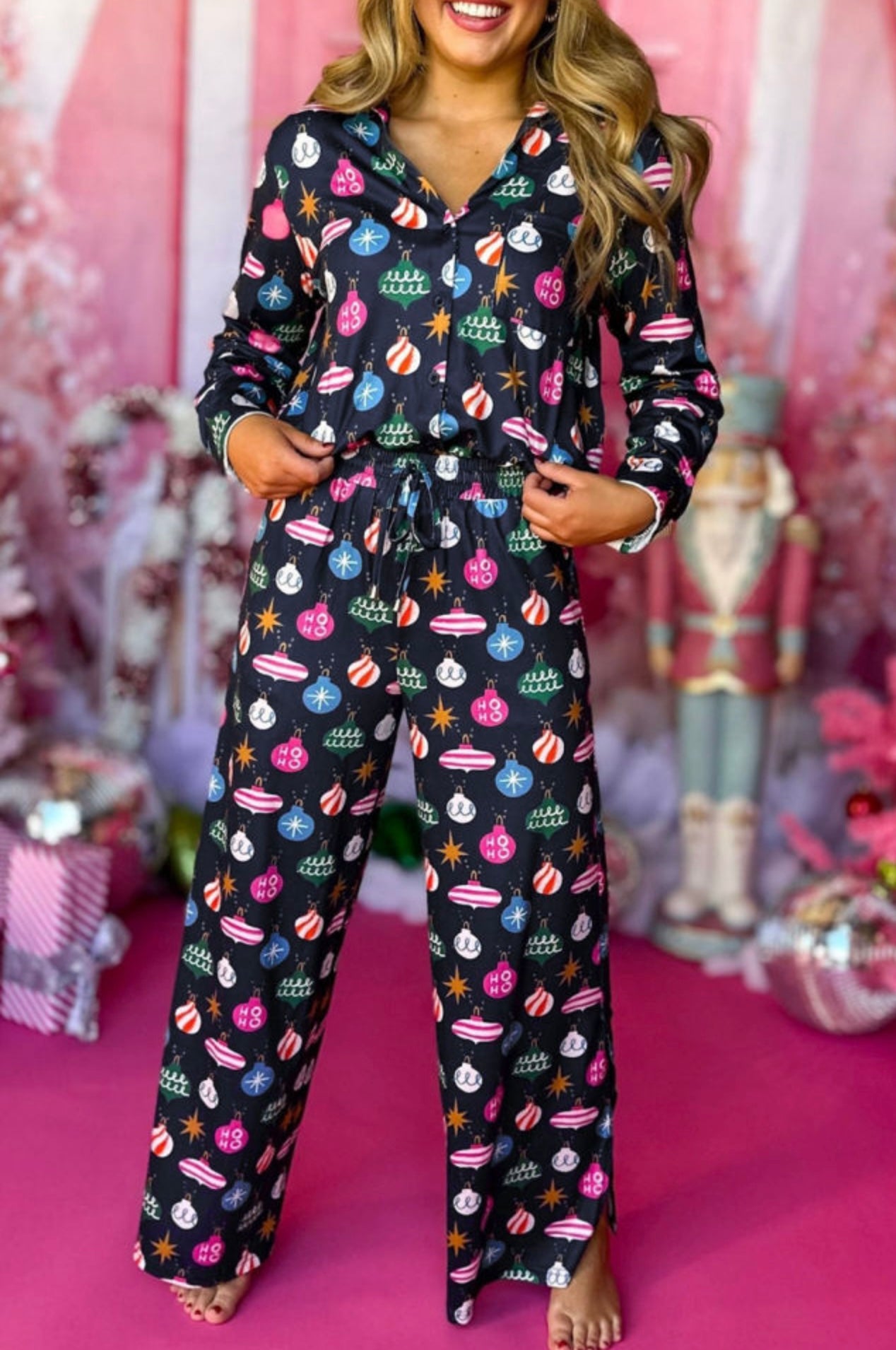 Christmas Ornament Pj’s -Navy