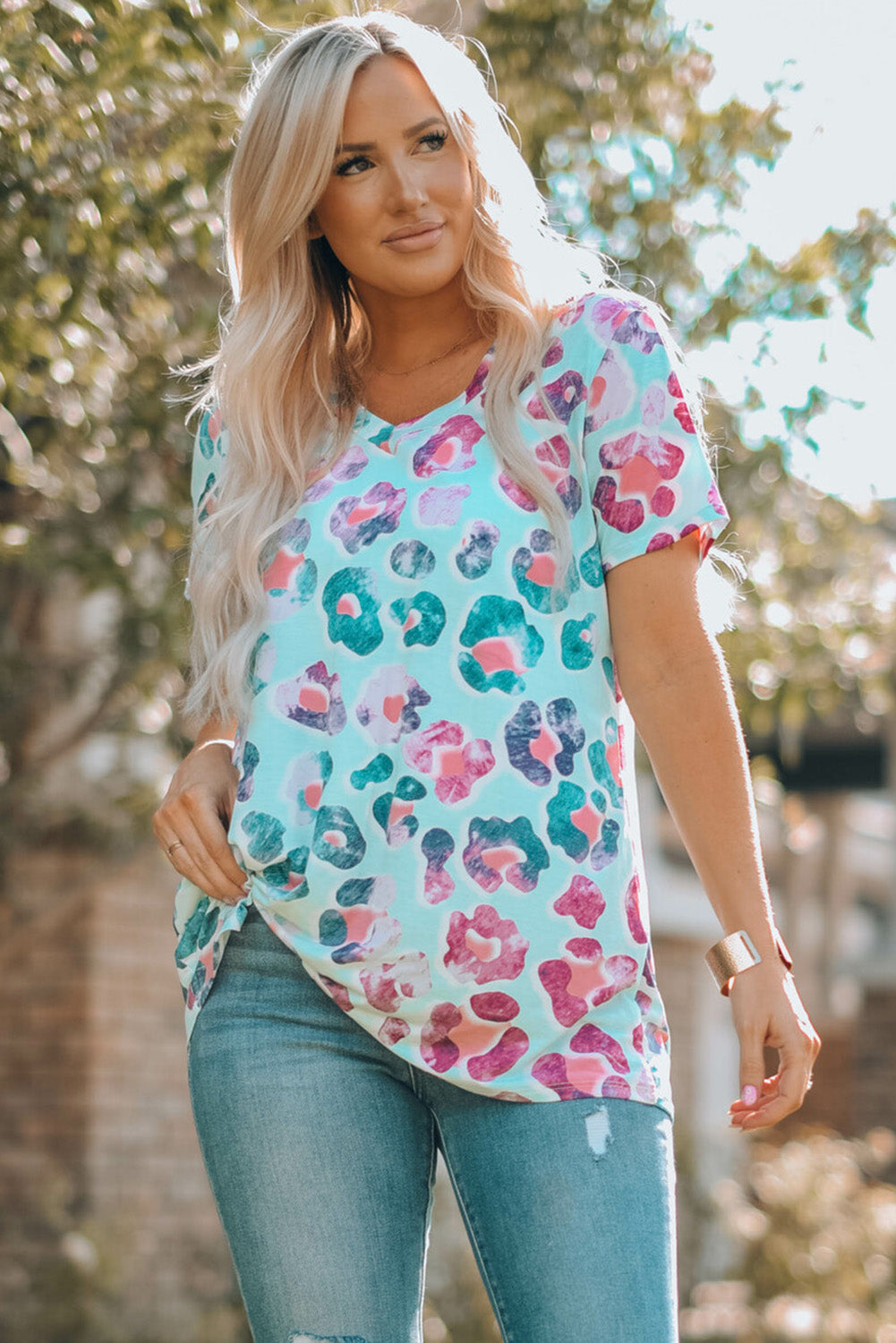 Leopard V-Neck Top