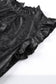 Black Satin Leopard Tie Waist Frilled Sleeveless Dress