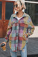 Multicolor Brushed Plaid Pocketed Oversize Shackets
