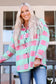 Pink Plaid Pattern Oversized Shackets