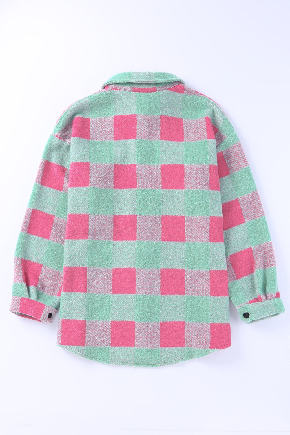 Pink Plaid Pattern Oversized Shackets