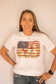 American Flag Floral graphic tee