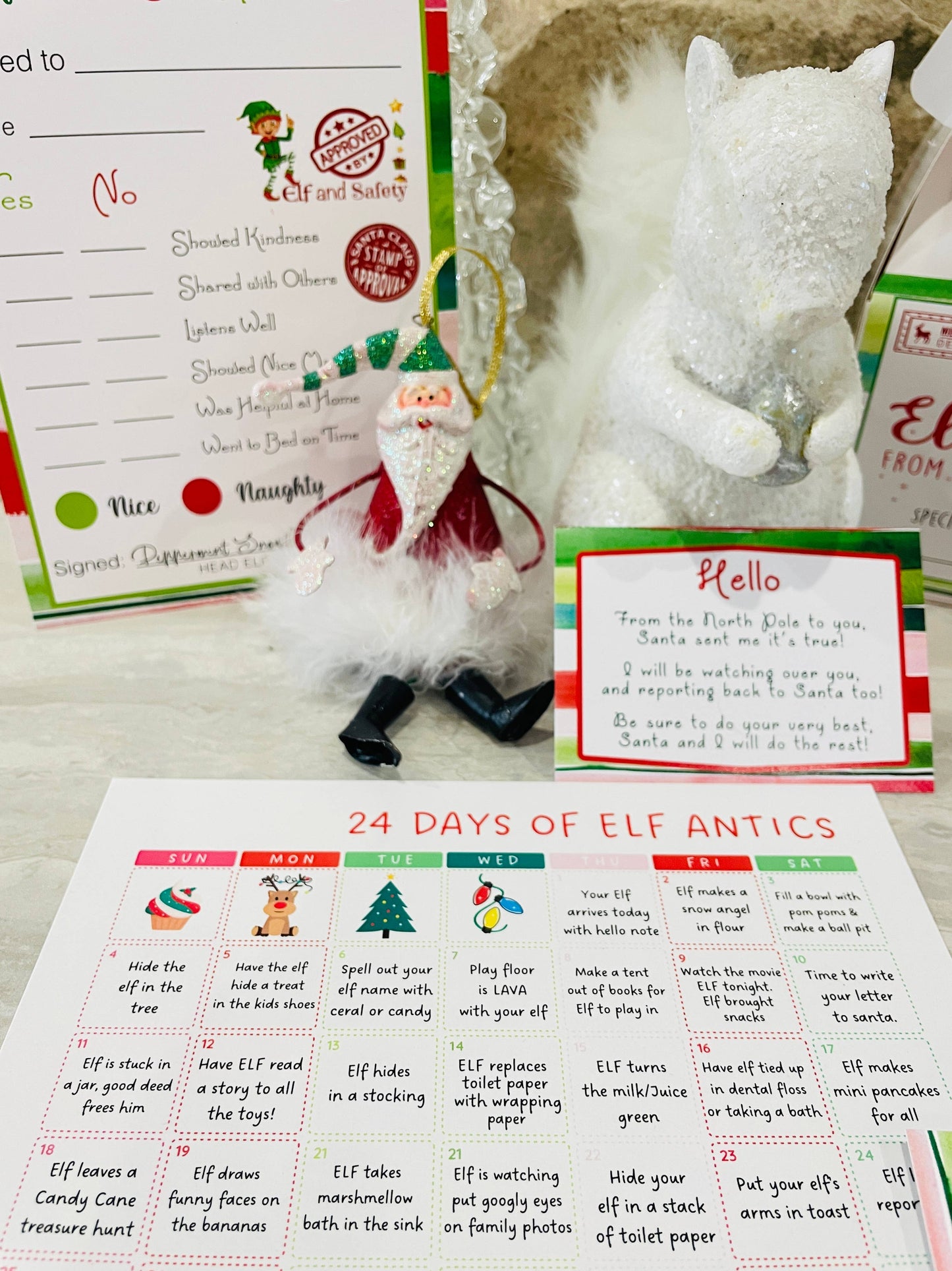 Elf Holiday Antics Countdown Activity Set